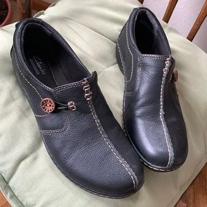 Clarks Leather Slip Ons